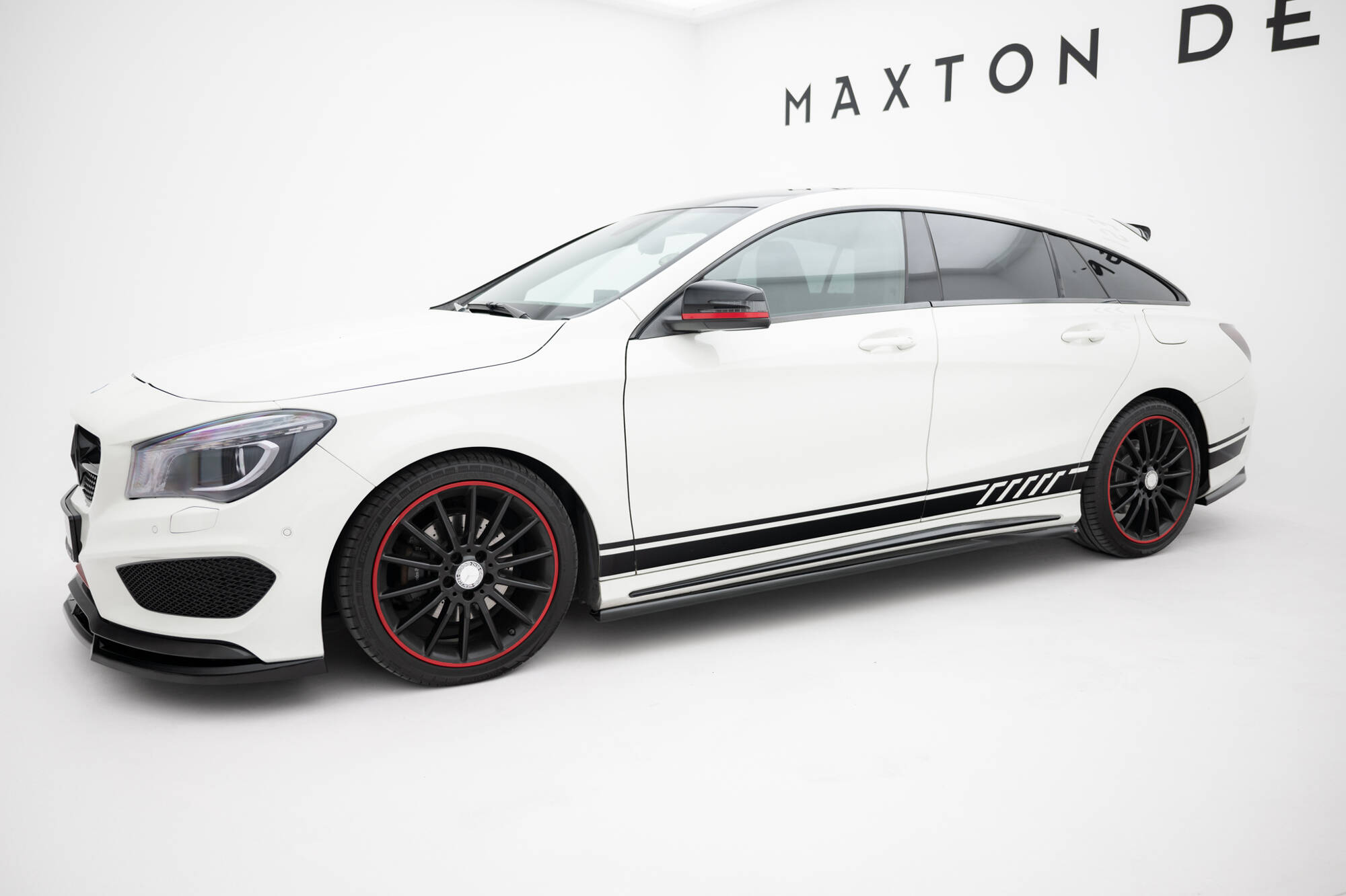 Street+ Seitenschweller Leisten passend für Mercedes CLA AMG-Line C117 schwarz Hochglanz