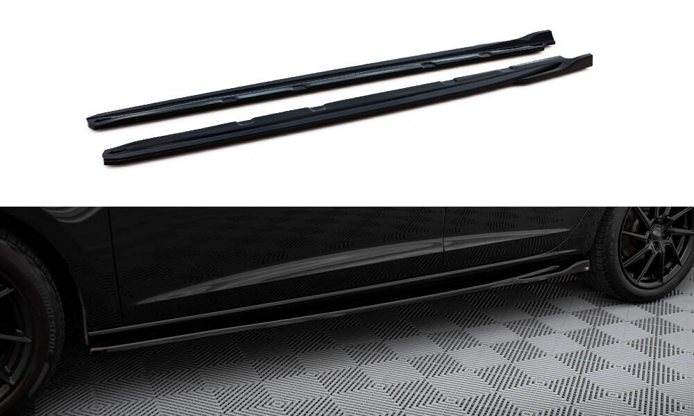Seitenschweller Ansatz für V.4 Seat Leon Cupra / FR Mk3 FL schwarz Hochglanz