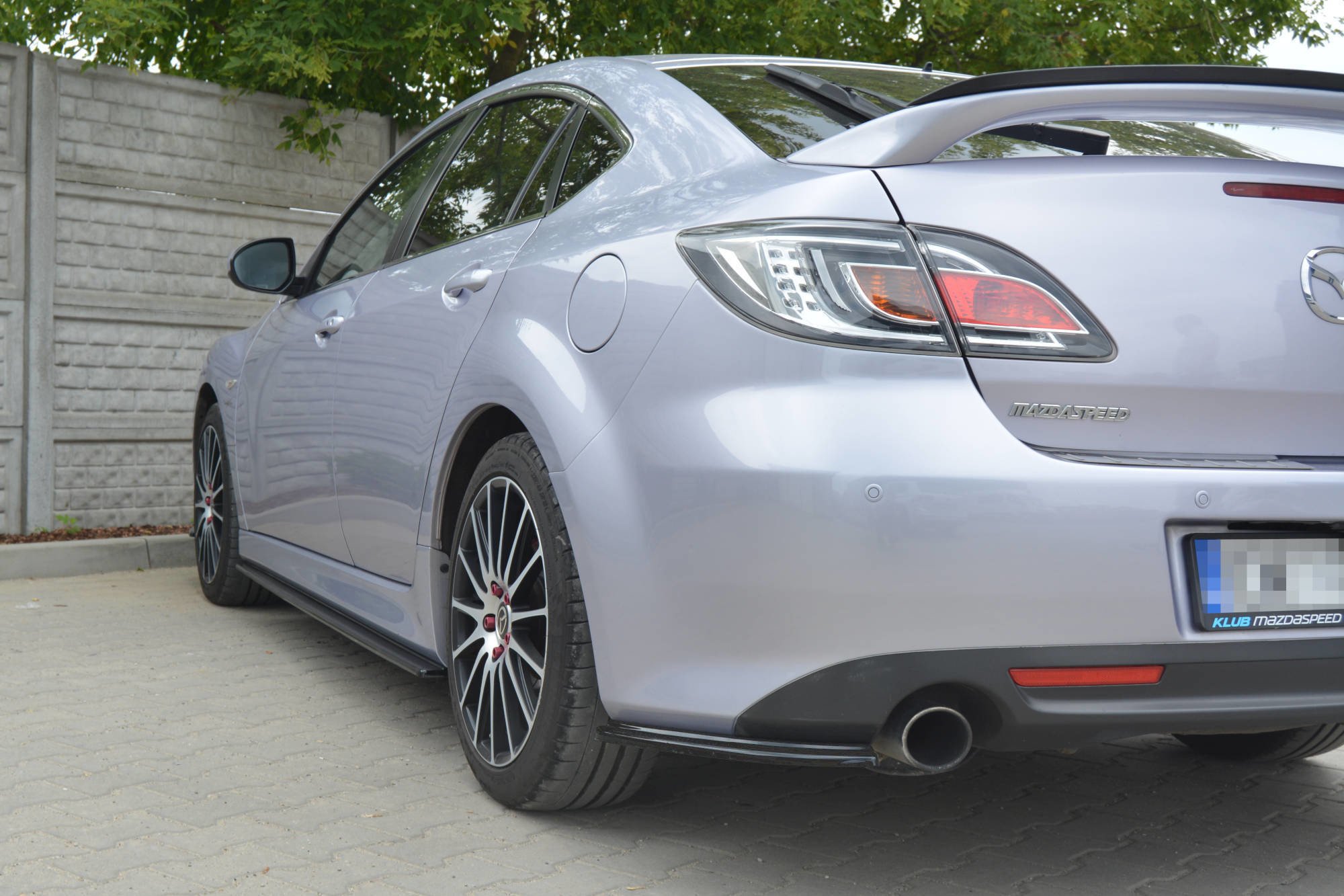Heck Ansatz Flaps Diffusor für MAZDA 6 MK2 SPORT HATCH GH-SERIES vor Facelift schwarz Hochglanz