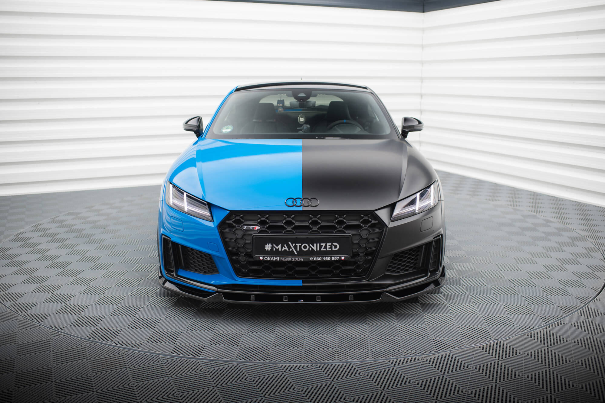 Street+ Spoilerlippe Front Ansatz V.1 passend für Audi TT S / TT S-Line 8S FL schwarz Hochglanz