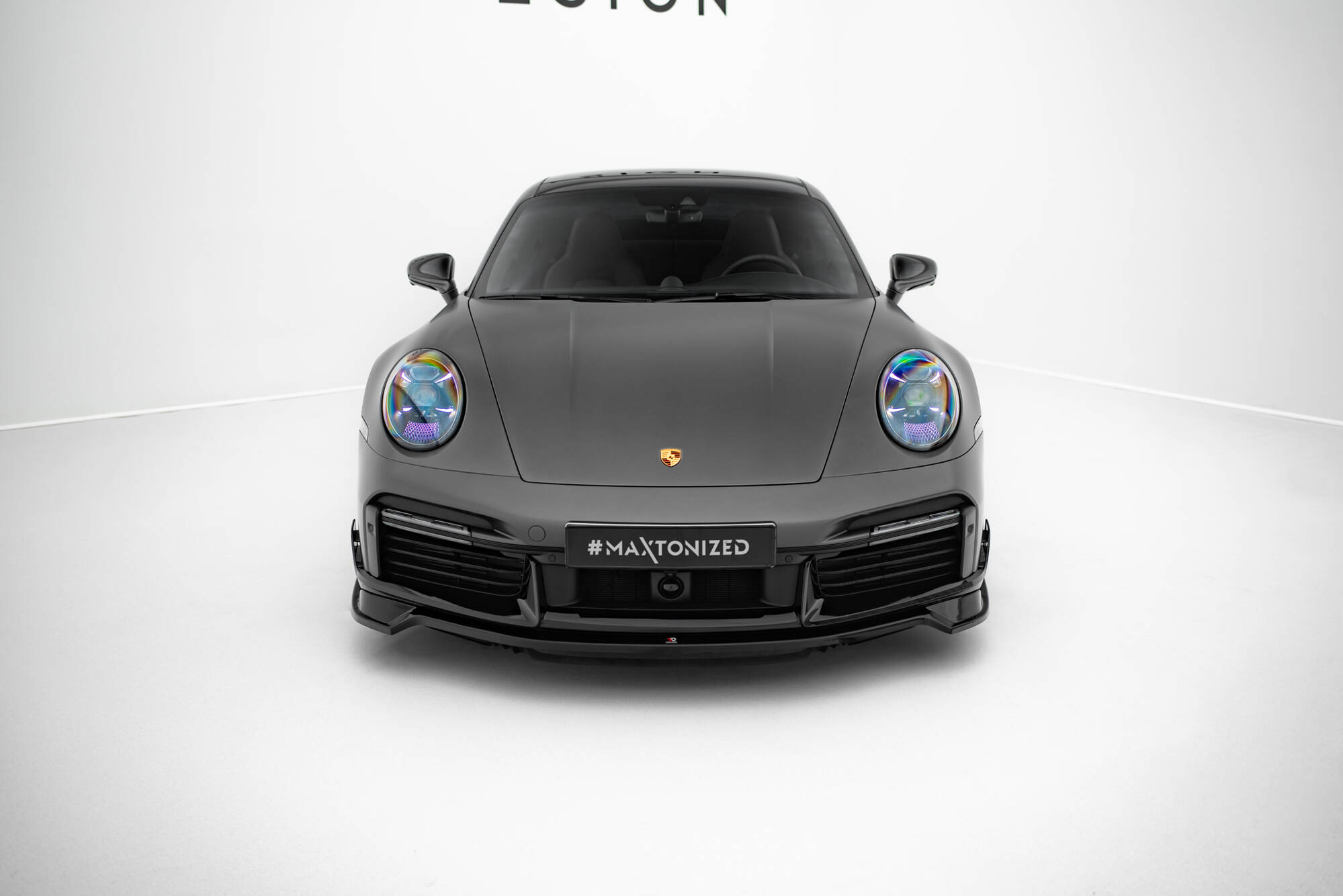 Street+ Spoilerlippe Front Ansatz passend für Porsche 911 Turbo S Sport Package 992 schwarz Hochglanz