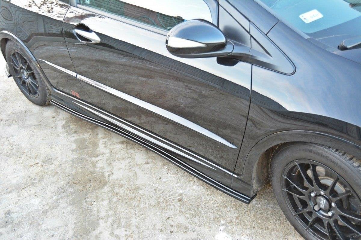 Street+ Seitenschweller Leisten passend für Honda Civic Type-S/R Mk8 schwarz Hochglanz