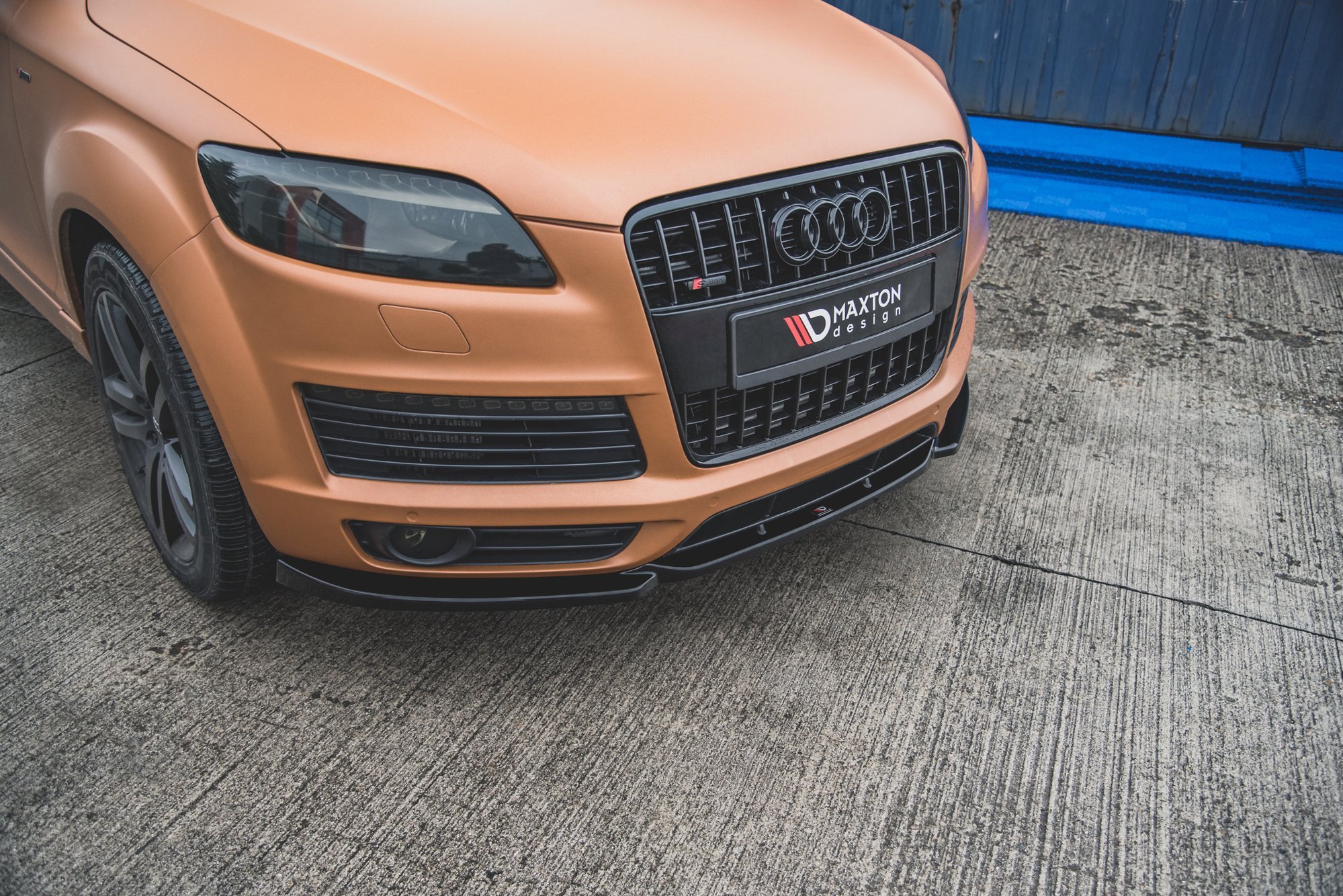 Street+ Spoilerlippe Front Ansatz passend für Audi Q7 S-Line Mk.1 schwarz Hochglanz