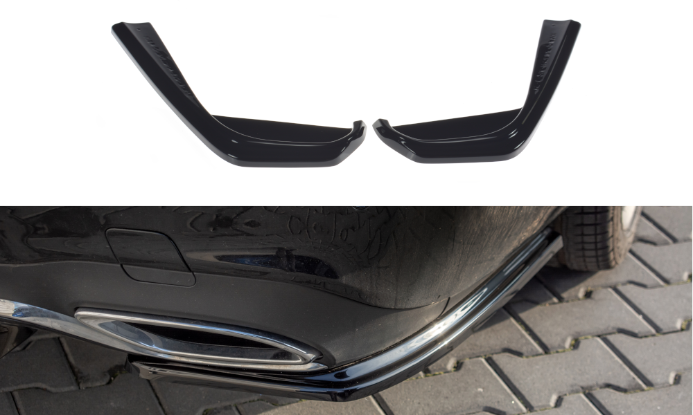 Heck Ansatz Flaps Diffusor für Mercedes-Benz E43 AMG / AMG-Line Limousine / Kombi W213 / S213 schwarz Hochglanz