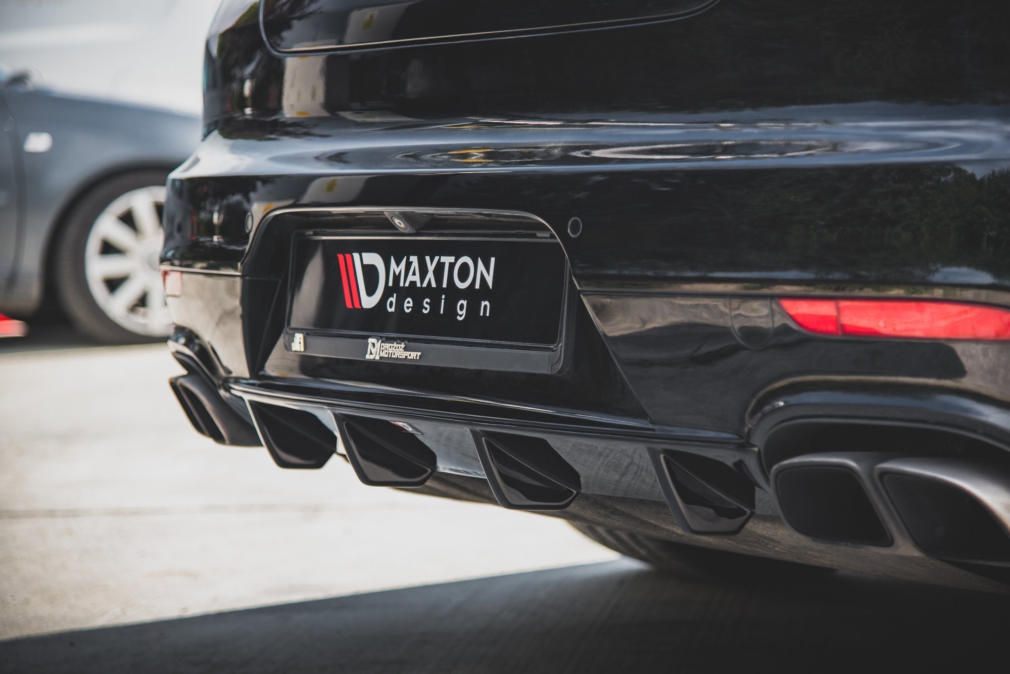 Street+ Heck Ansatz Diffusor passend für Porsche Panamera Turbo 970 FL schwarz Hochglanz