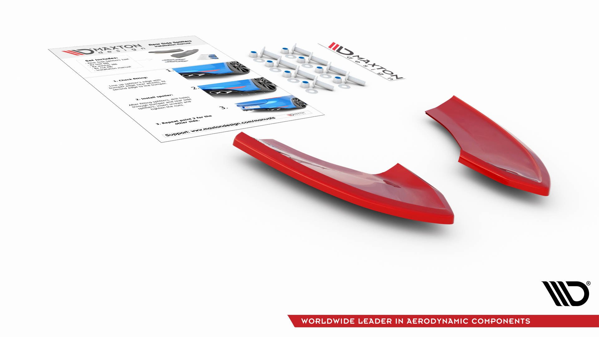 Street+ Heck Ansatz Flaps passend für VW Golf 7 GTI TCR rot Hochglanz
