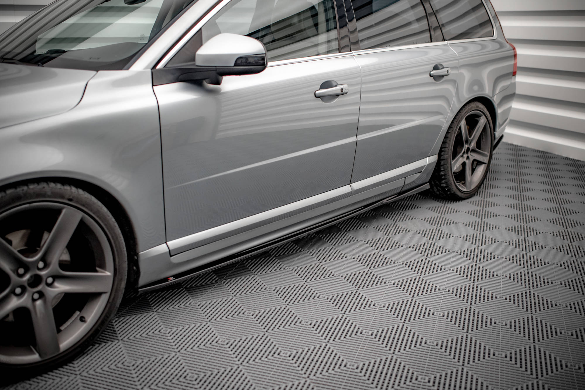 Street+ Seitenschweller Leisten passend für Volvo V70 Mk3 Carbon Look