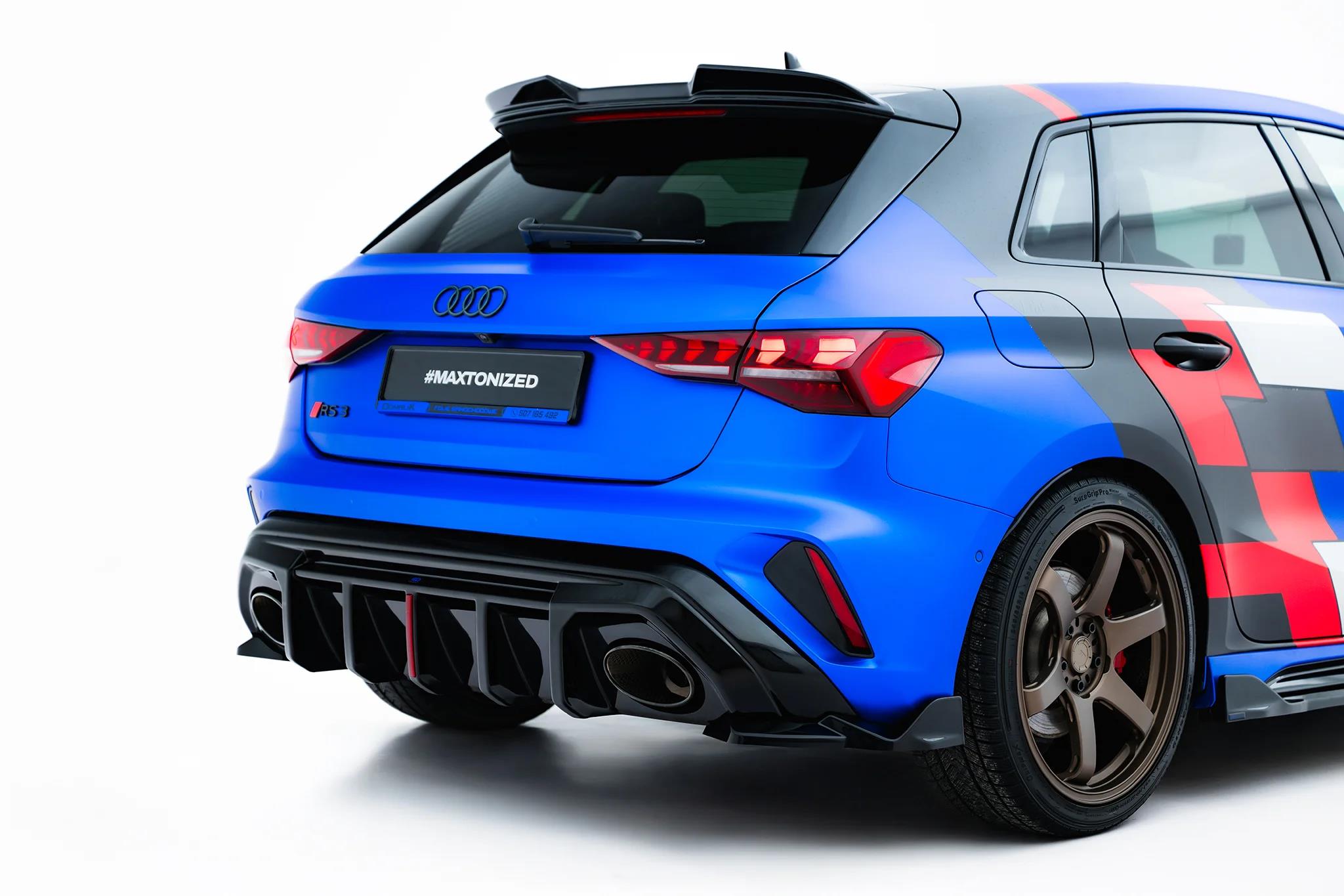 Diffusor Flaps V.2 passend für Audi RS3 Sportback 8Y Facelift schwarz Hochglanz