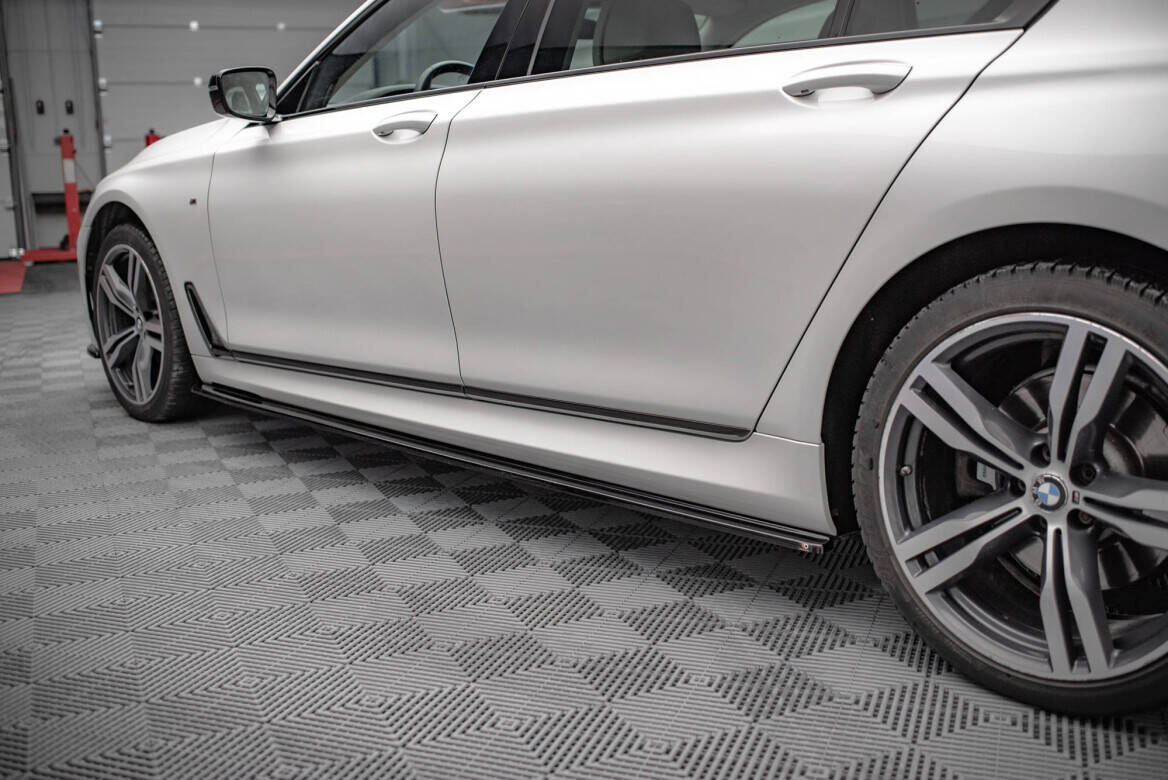 Street+ Seitenschweller Leisten V.1 passend für BMW 7 Lang M-Paket G12 schwarz Hochglanz