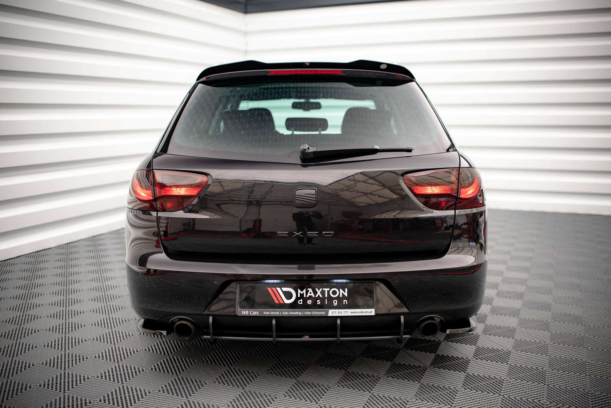 Street Pro Heckschürze Heck Ansatz Diffusor passend für Seat Exeo rot