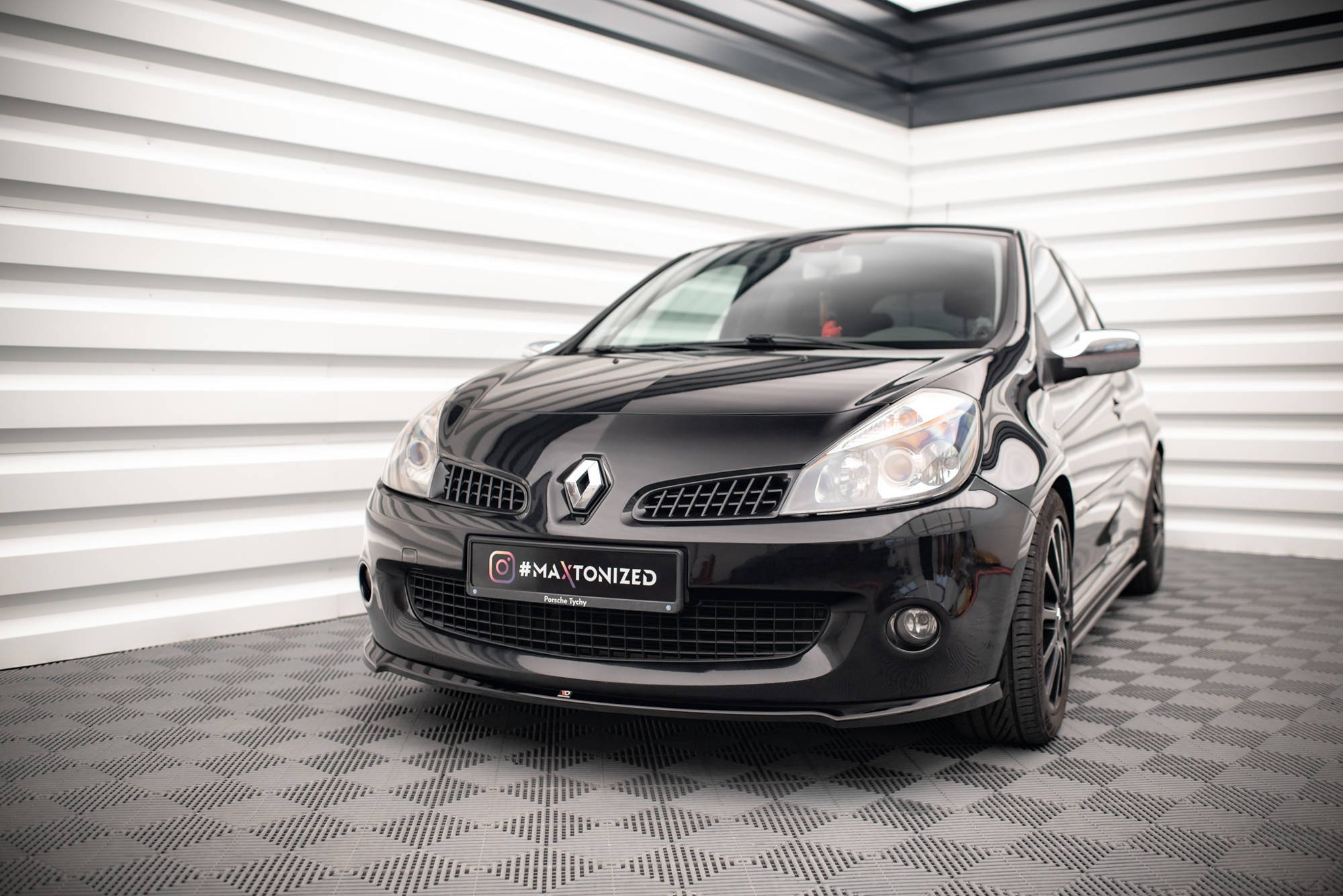 Street+ Spoilerlippe Front Ansatz passend für Renault Clio III RS schwarz Hochglanz