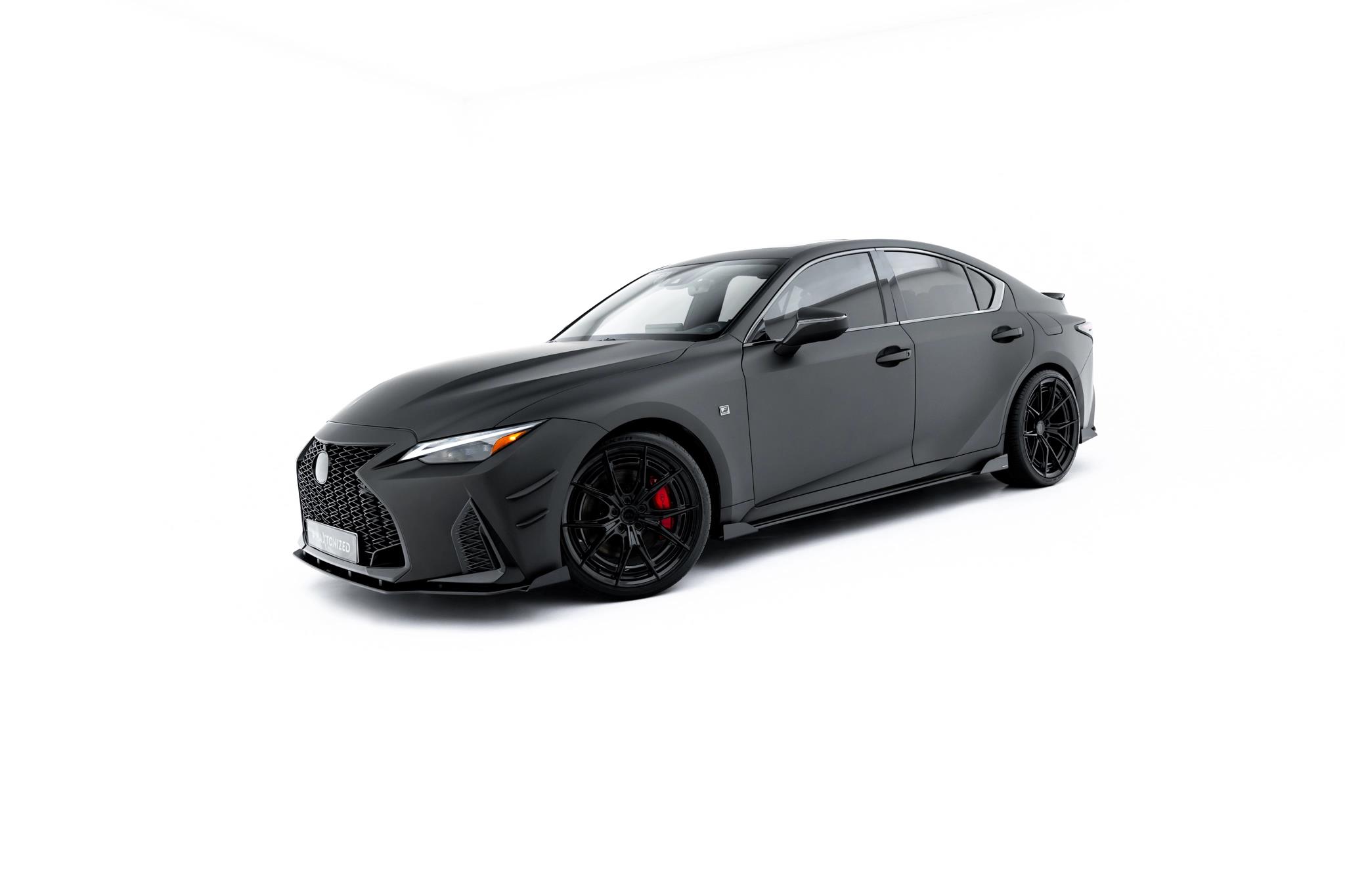 Seitenschweller Ansatz Paar + Flaps passend für Lexus IS 500 Mk3 Facelift 2 XE30 schwarz Hochglanz