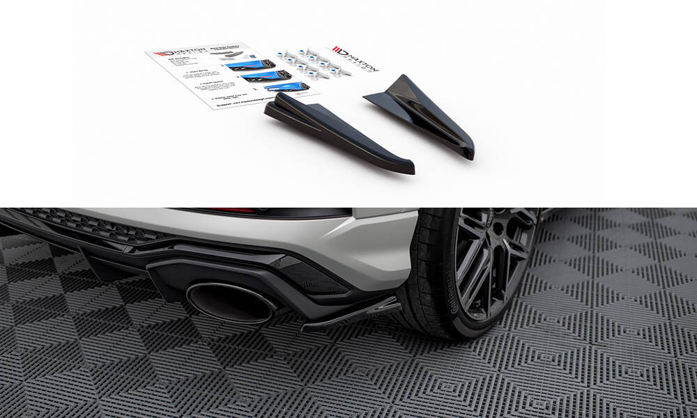 Street+ Heck Ansatz Flaps passend für Audi RSQ3 Sportback / SUV F3 schwarz Hochglanz