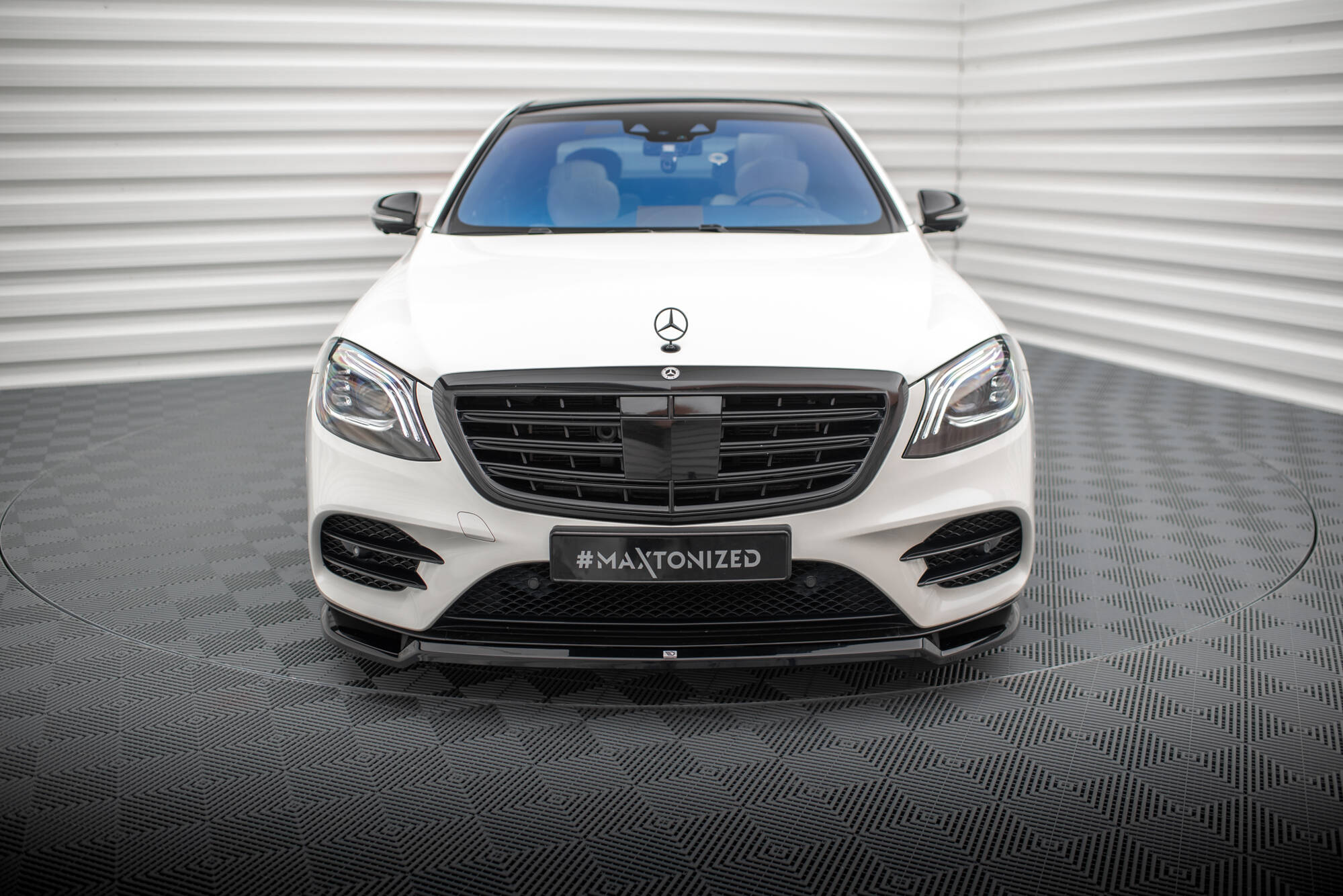 Street+ Spoilerlippe Front Ansatz V.1 passend für Mercedes S AMG-Line W222 FL schwarz Hochglanz