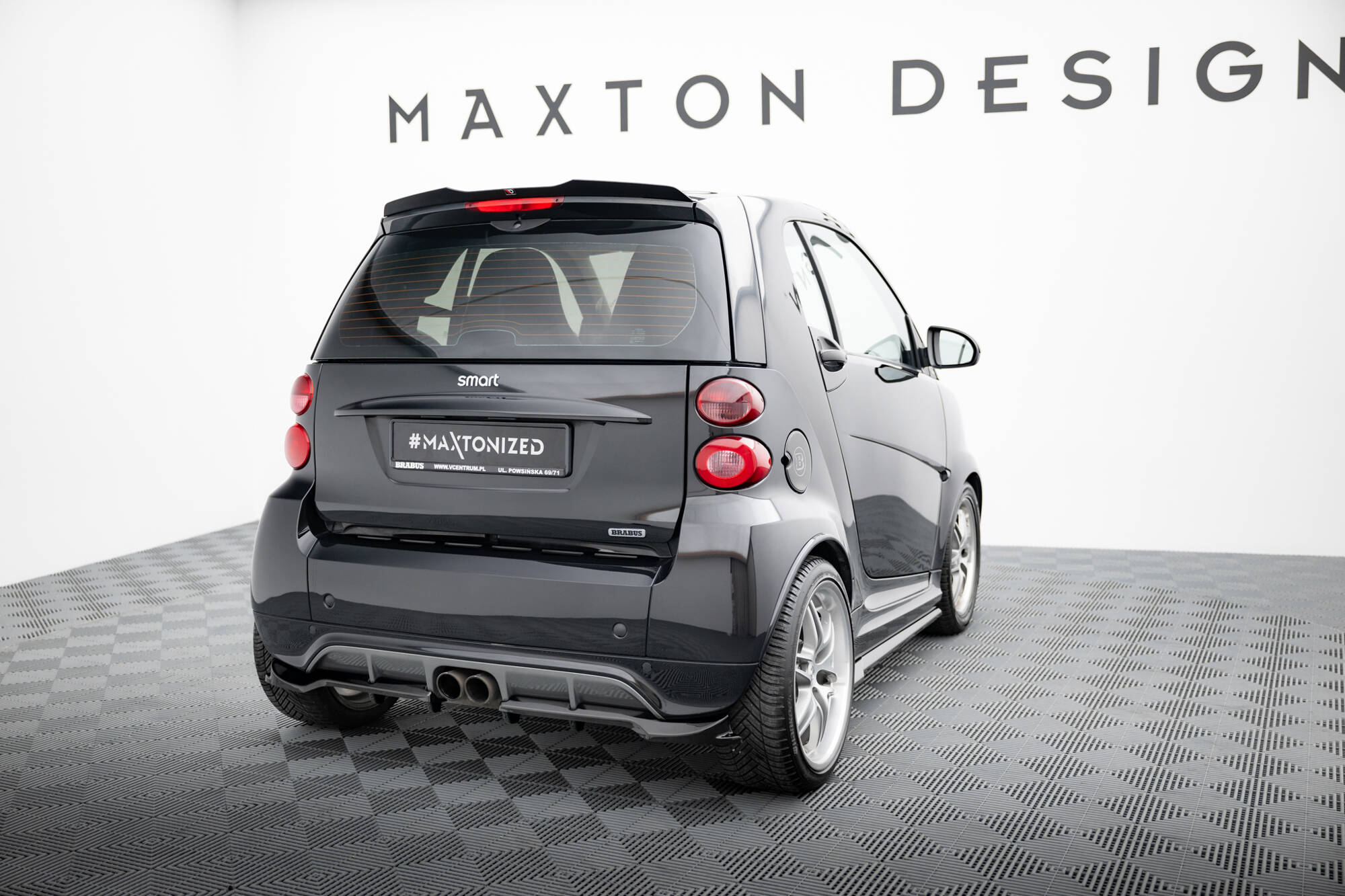 Diffusor Heckansatz passend für Brabus Smart Fortwo C451 FL schwarz Hochglanz