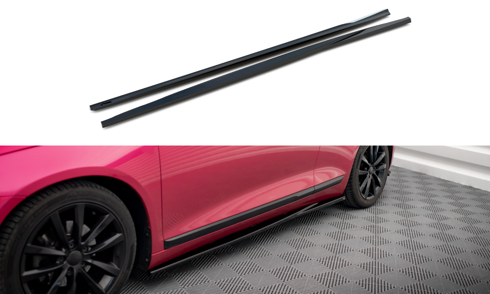 Street+ Seitenschweller Leisten passend für VW Scirocco Mk3 schwarz Hochglanz