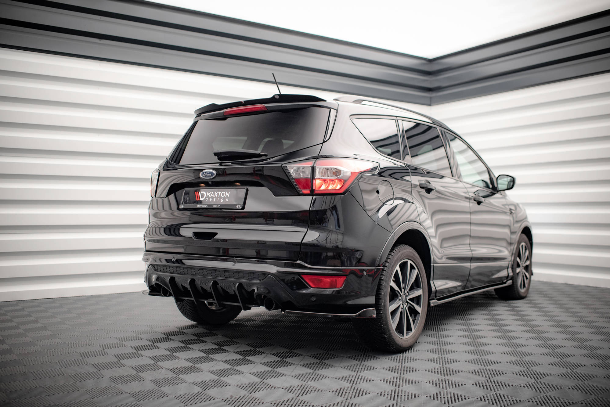 Street Pro Heckschürze Heck Ansatz Diffusor passend für Ford Escape ST-Line Mk3 rot