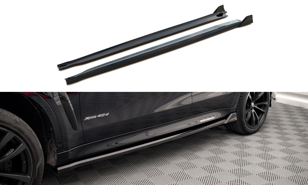 Street+ Seitenschweller Leisten V.2 passend für BMW X6 M-Paket F16 Carbon Look