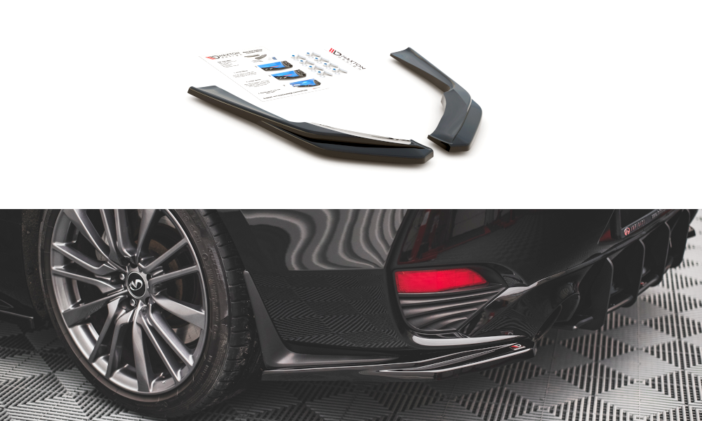 Diffusor Flaps passend für Infiniti Q60 S Mk2 schwarz Hochglanz