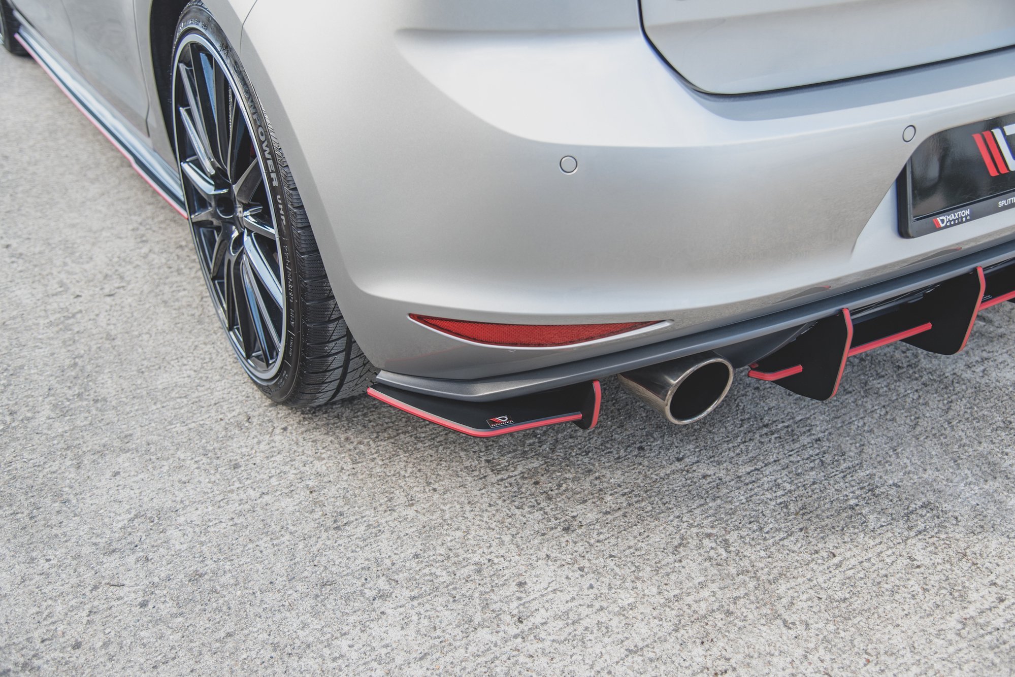 Street Pro Heck Ansatz Flaps Diffusor für L + R V.1 VW Golf 7 GTI