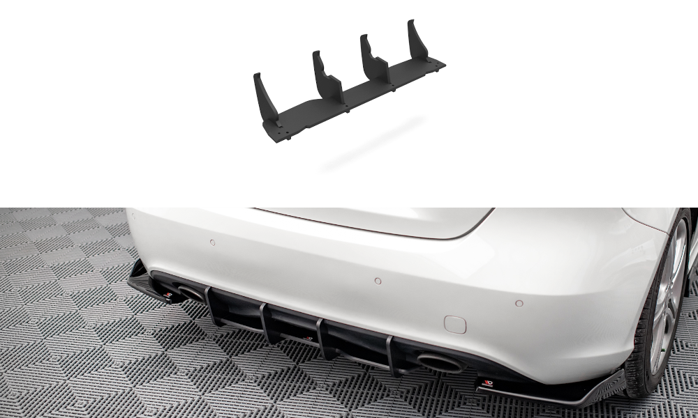 Street Pro Heckschürze Heck Ansatz Diffusor passend für Mercedes A W176 schwarz-rot