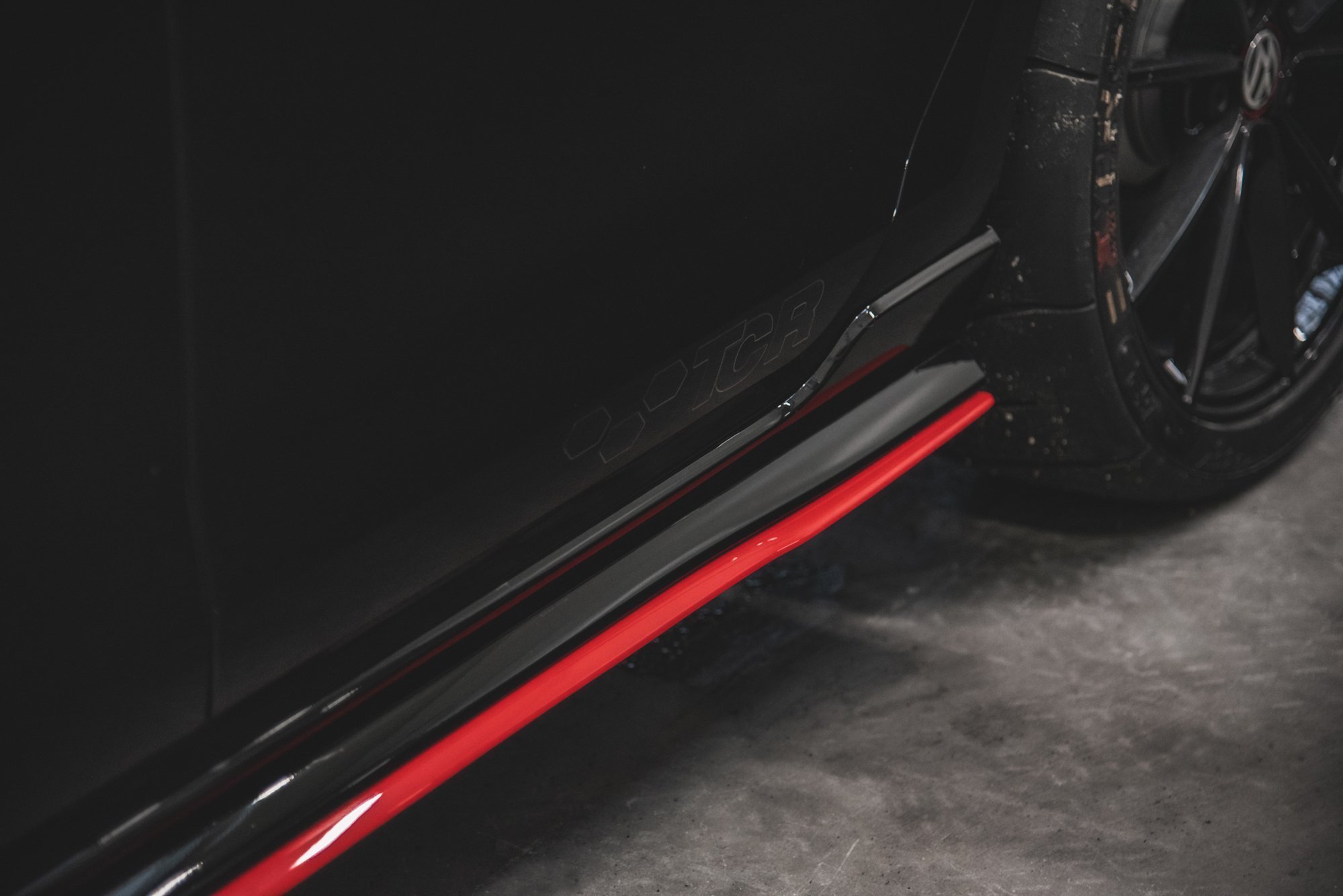 Seitenschweller Ansatz für VW Golf GTI TCR Mk7 schwarz Hochglanz