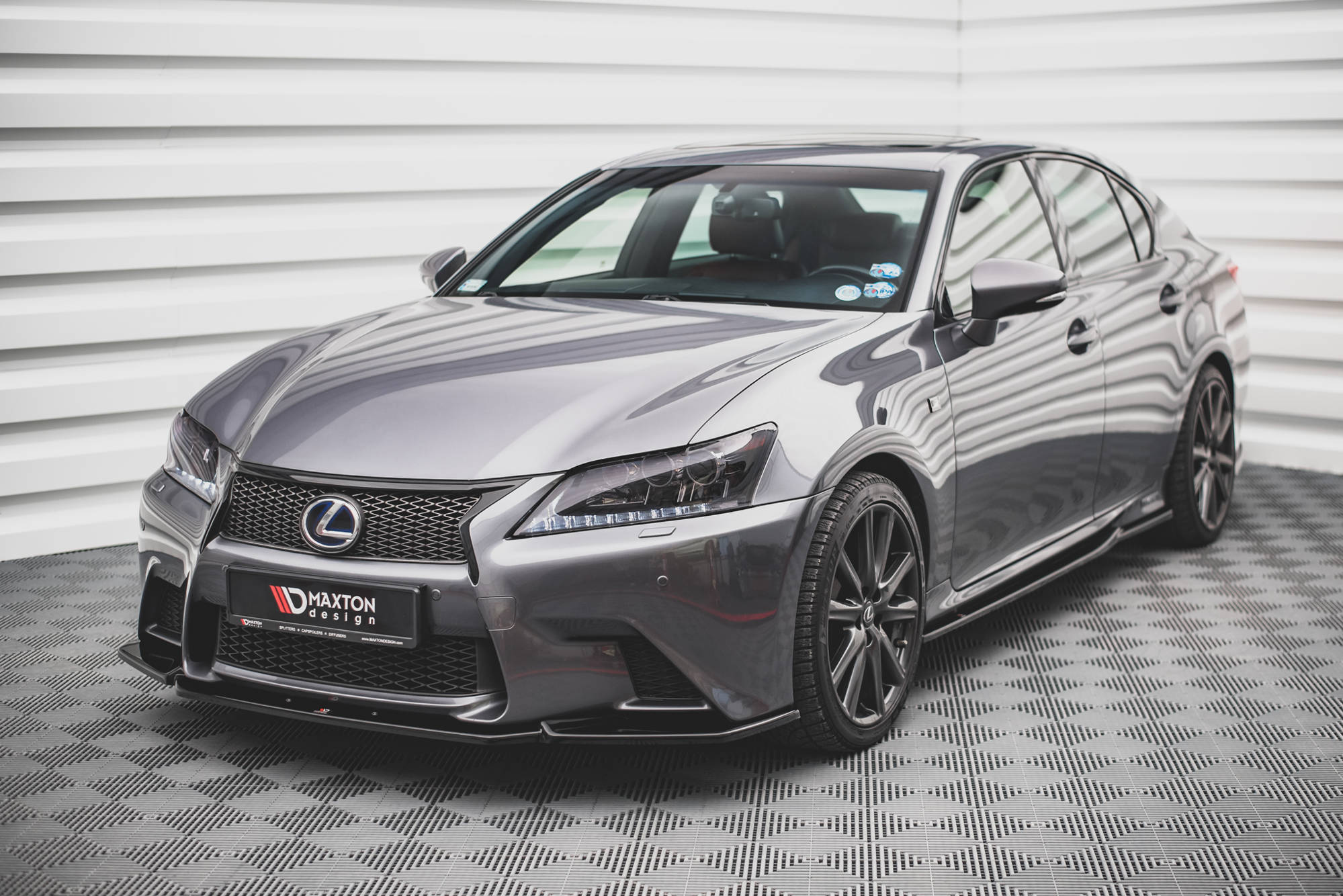 Street+ Spoilerlippe Front Ansatz V.1 passend für Lexus GS F Sport Mk4 L10 schwarz Hochglanz