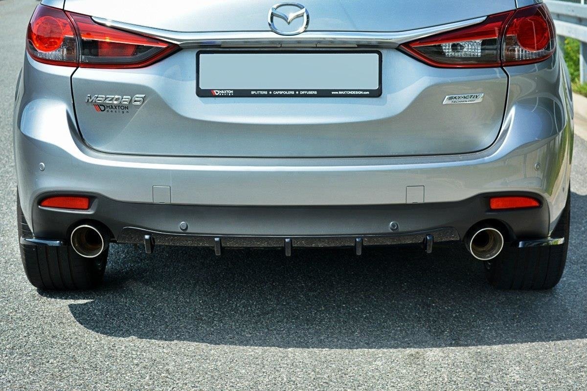 Diffusor Heck Ansatz für Mazda 6 GJ Mk3 schwarz Hochglanz
