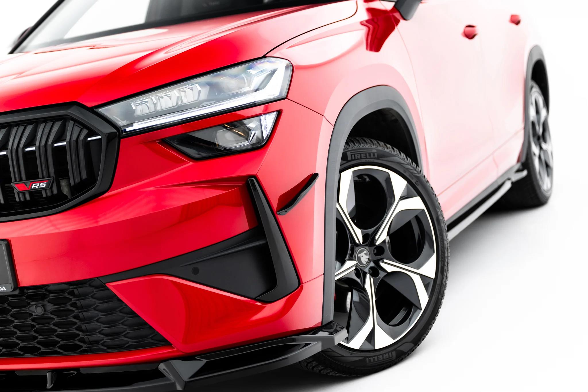 Stoßstangen Flaps Wings vorne Canards passend für Skoda Kodiaq RS Mk2 schwarz matt