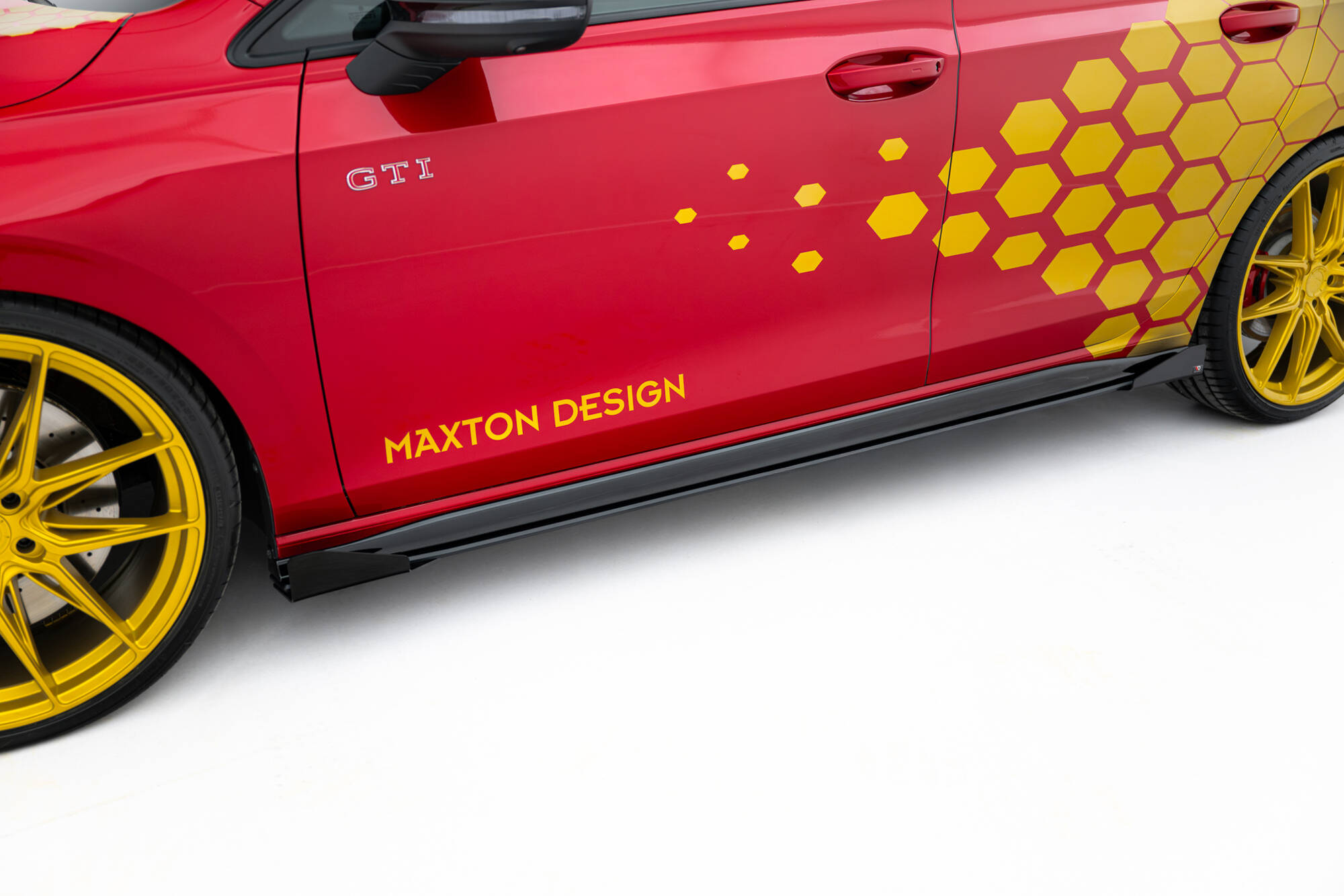 Street Pro Seitenschweller Leisten + Flaps passend für VW Golf GTI Clubsport Mk8 FL schwarz Hochglanz