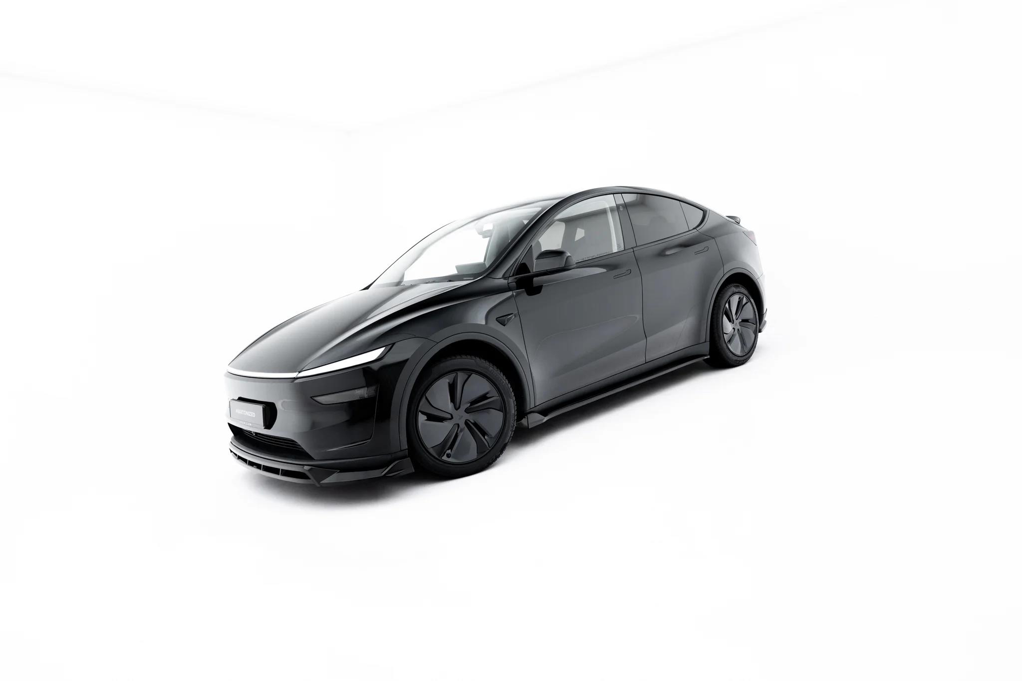 Seitenschweller Ansatz Paar passend für Tesla Model Y Premium Mk1 Facelift schwarz Hochglanz