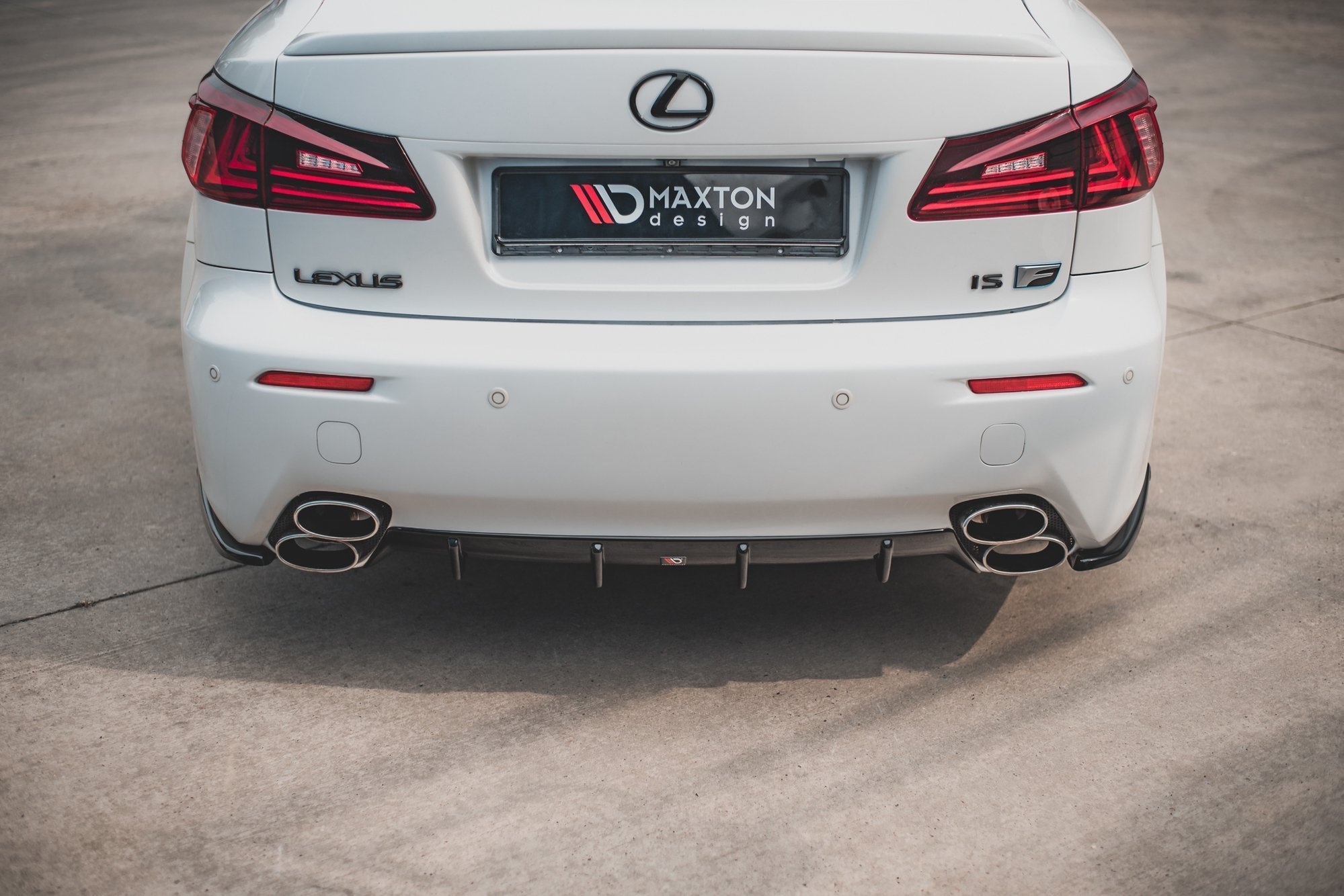 Street+ Heck Ansatz Diffusor passend für Lexus IS F Mk2 schwarz Hochglanz