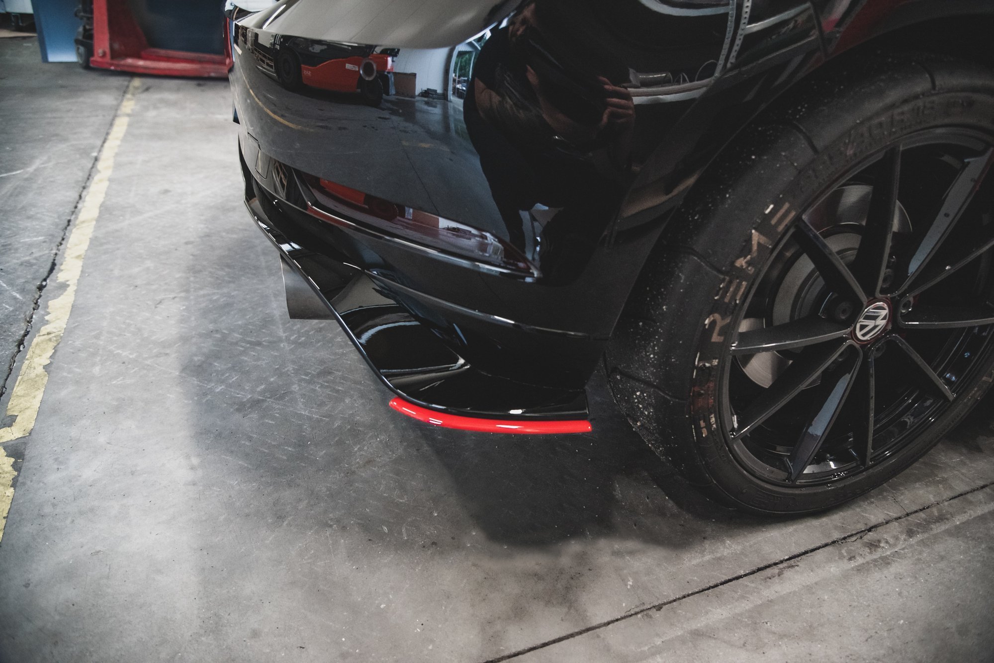 Street+ Heck Ansatz Flaps passend für VW Golf 7 GTI TCR rot Hochglanz