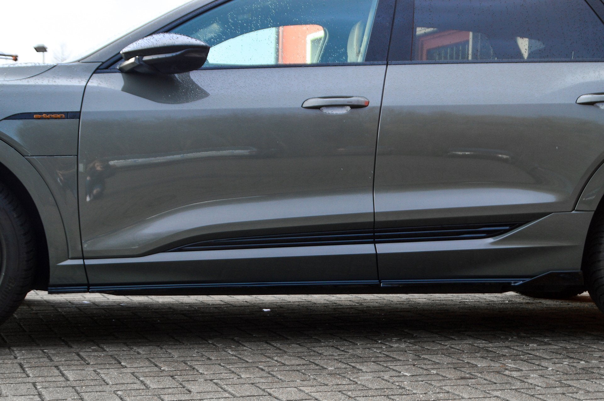 CUP Seitenschweller 6.tlg. mit Wing hinten für Audi E-Tron Quattro (Schwarz Matt)