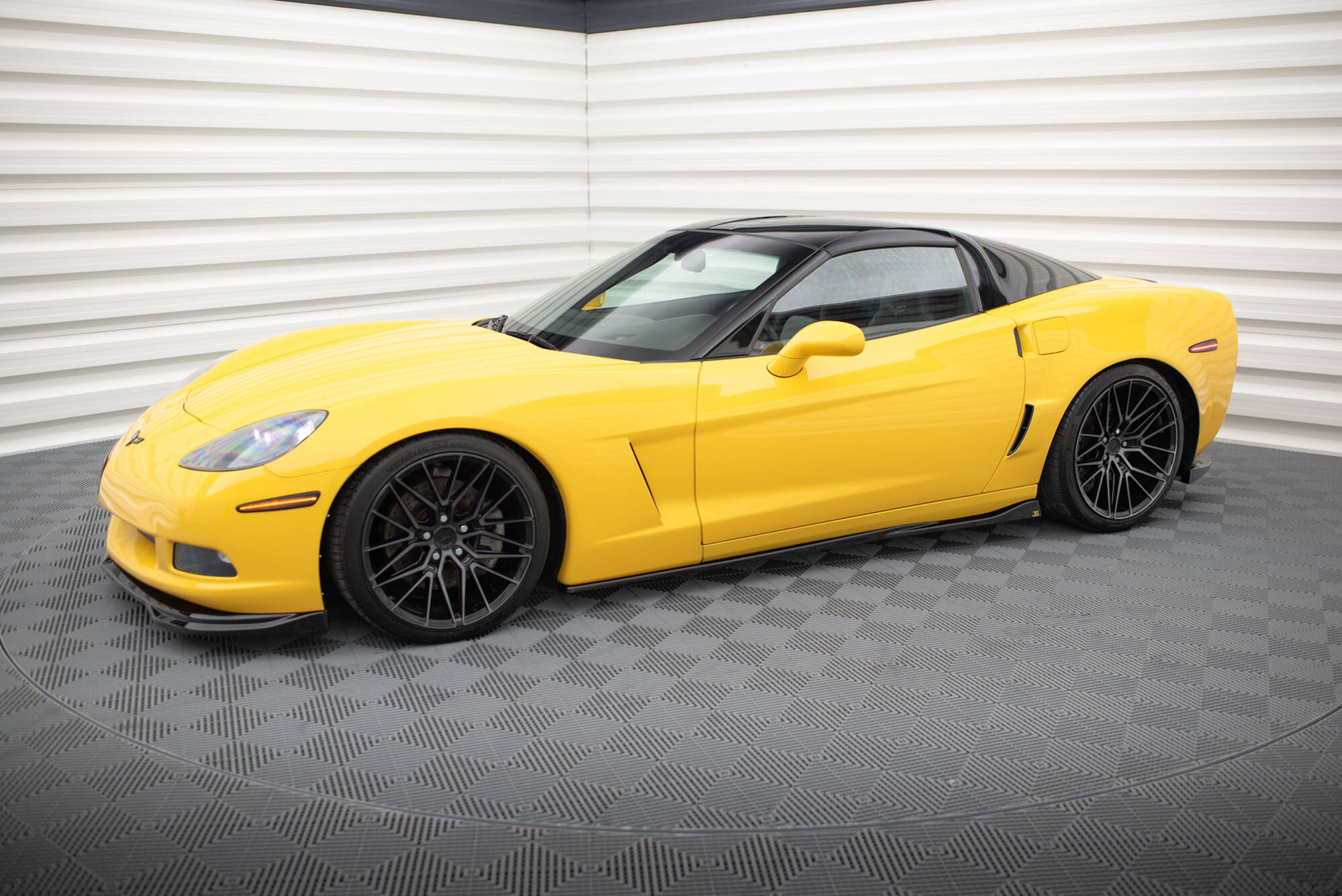 Street+ Seitenschweller Leisten passend für Chevrolet Corvette C6 schwarz Hochglanz