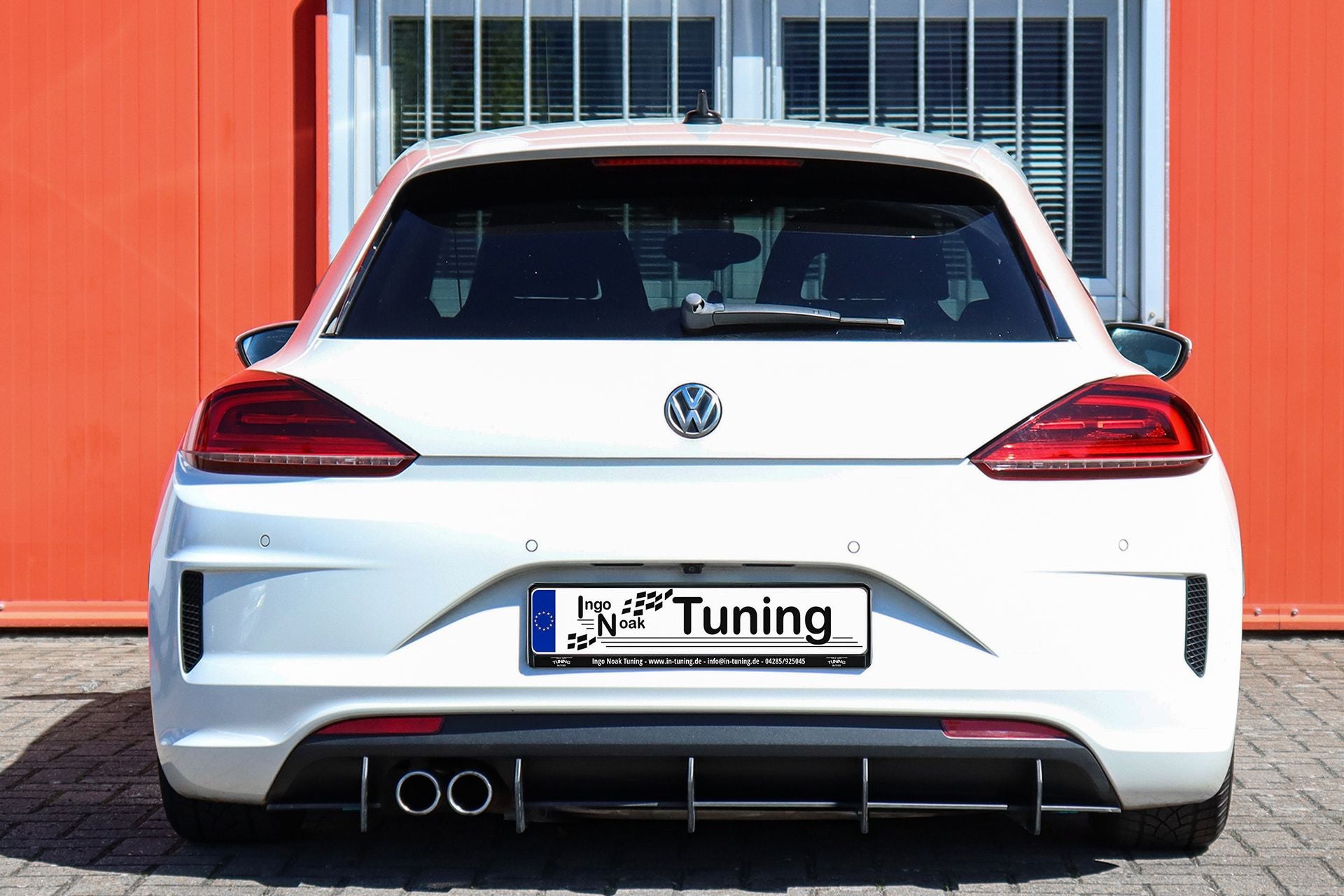 Gefräster Heckansatz mit Finnen für VW Scirocco 3 mit R-Line Facelift