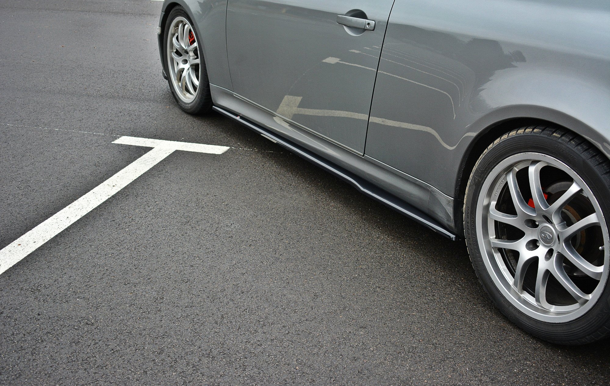 Seitenschweller Ansatz Paar passend für Infiniti G35 Coupe schwarz Hochglanz