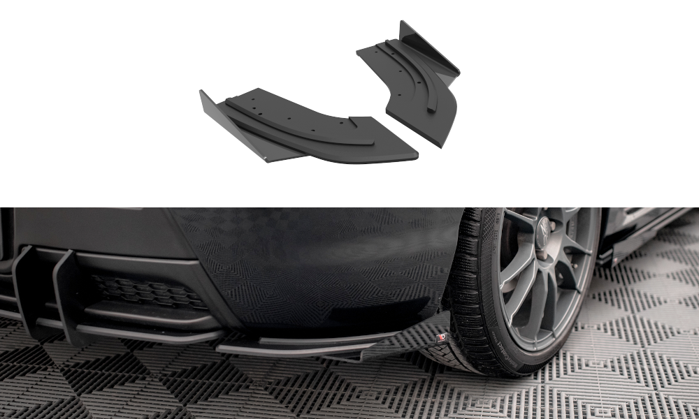 Street Pro Heck Ansatz Flaps passend für Mazda 3 MPS Mk1 rot+ Hochglanz Flaps