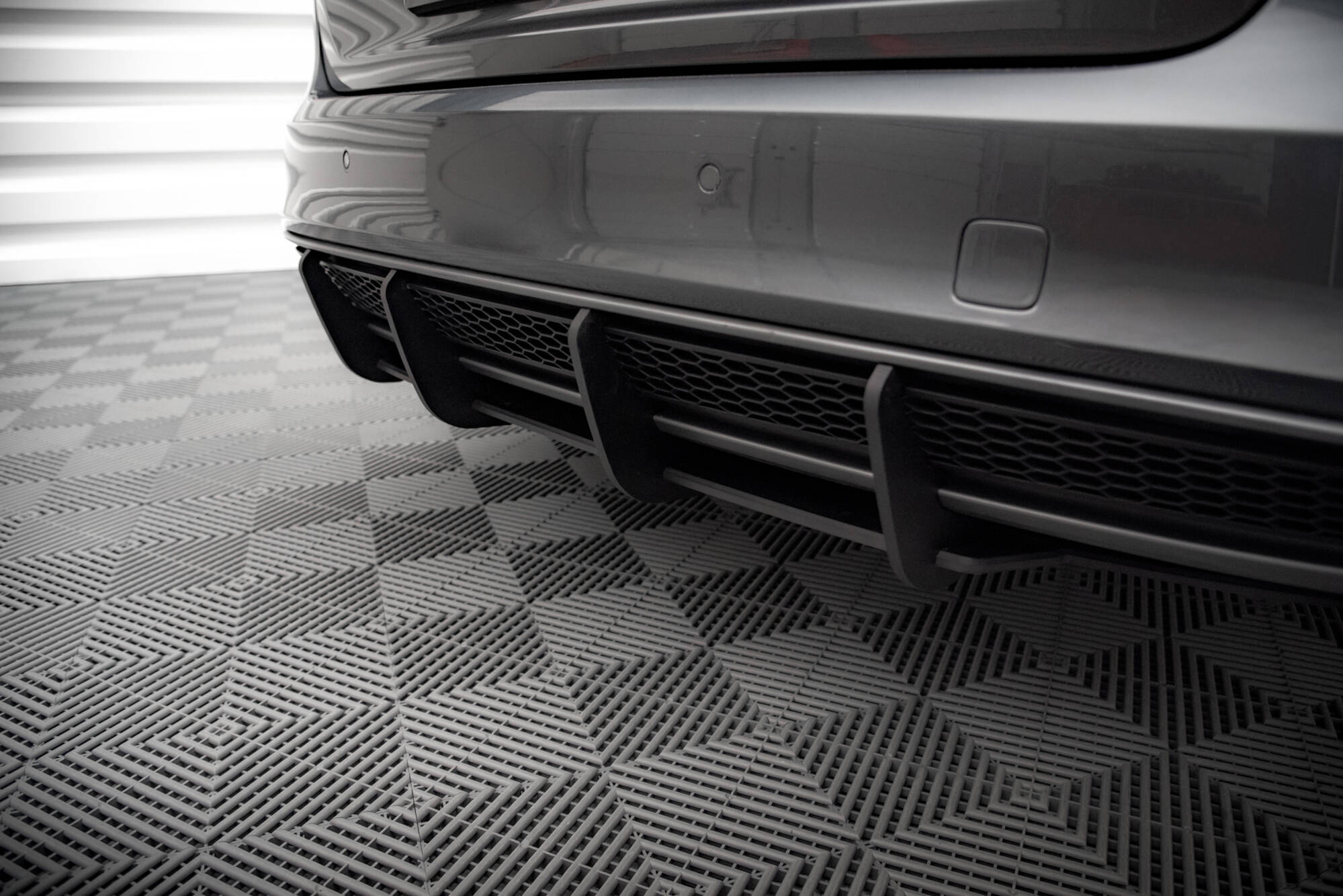 Street Pro Heckschürze Heck Ansatz Diffusor passend für Audi A4 S-Line B8 FL schwarz-rot