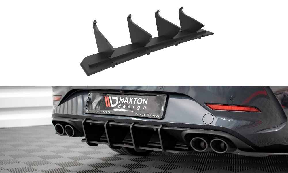 Heckansatz Diffusor passend für CUPRA Leon ST Mk1 FL schwarz-rot