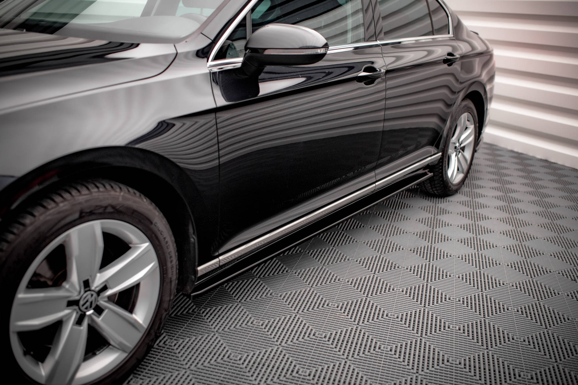 Street+ Seitenschweller Leisten passend für VW Passat B8 FL schwarz Hochglanz