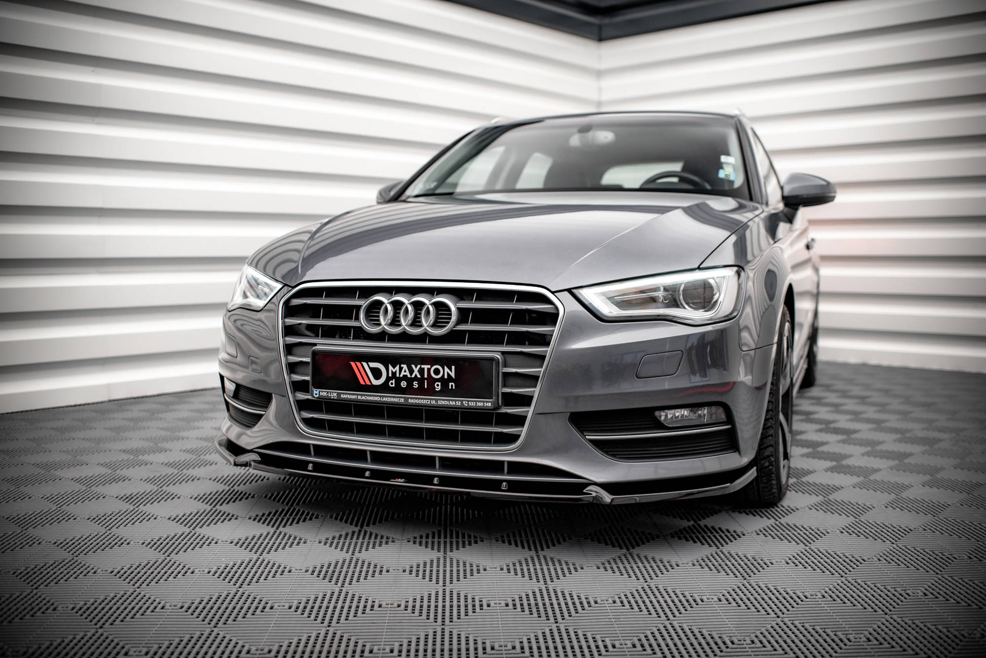 Street+ Spoilerlippe Front Ansatz passend für Audi A3 Sportback 8V schwarz Hochglanz