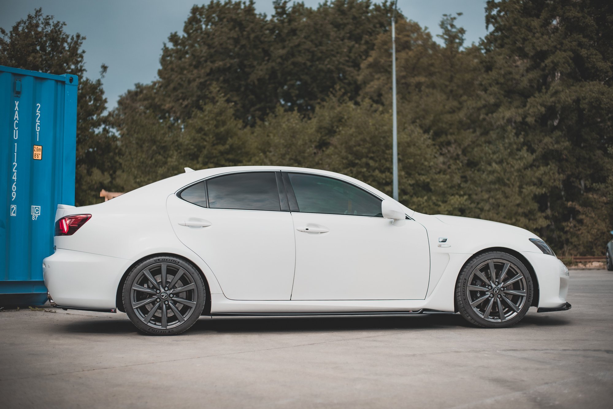 Street+ Seitenschweller Leisten passend für Lexus IS F Mk2 schwarz Hochglanz