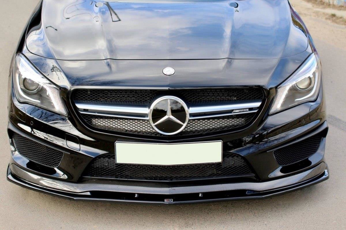 Street+ Spoilerlippe Front Ansatz V.2 passend für Mercedes CLA 45 AMG C117 vor FL schwarz Hochglanz