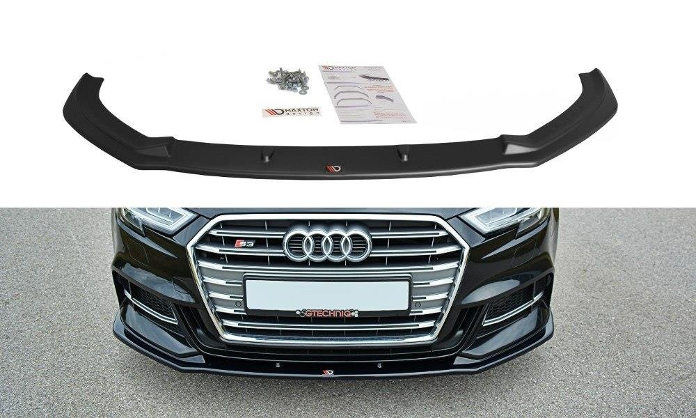 Front Ansatz für V.1 Audi S3 / A3 S-Line Hatchback / Sportback 8V Facelift schwarz Hochglanz