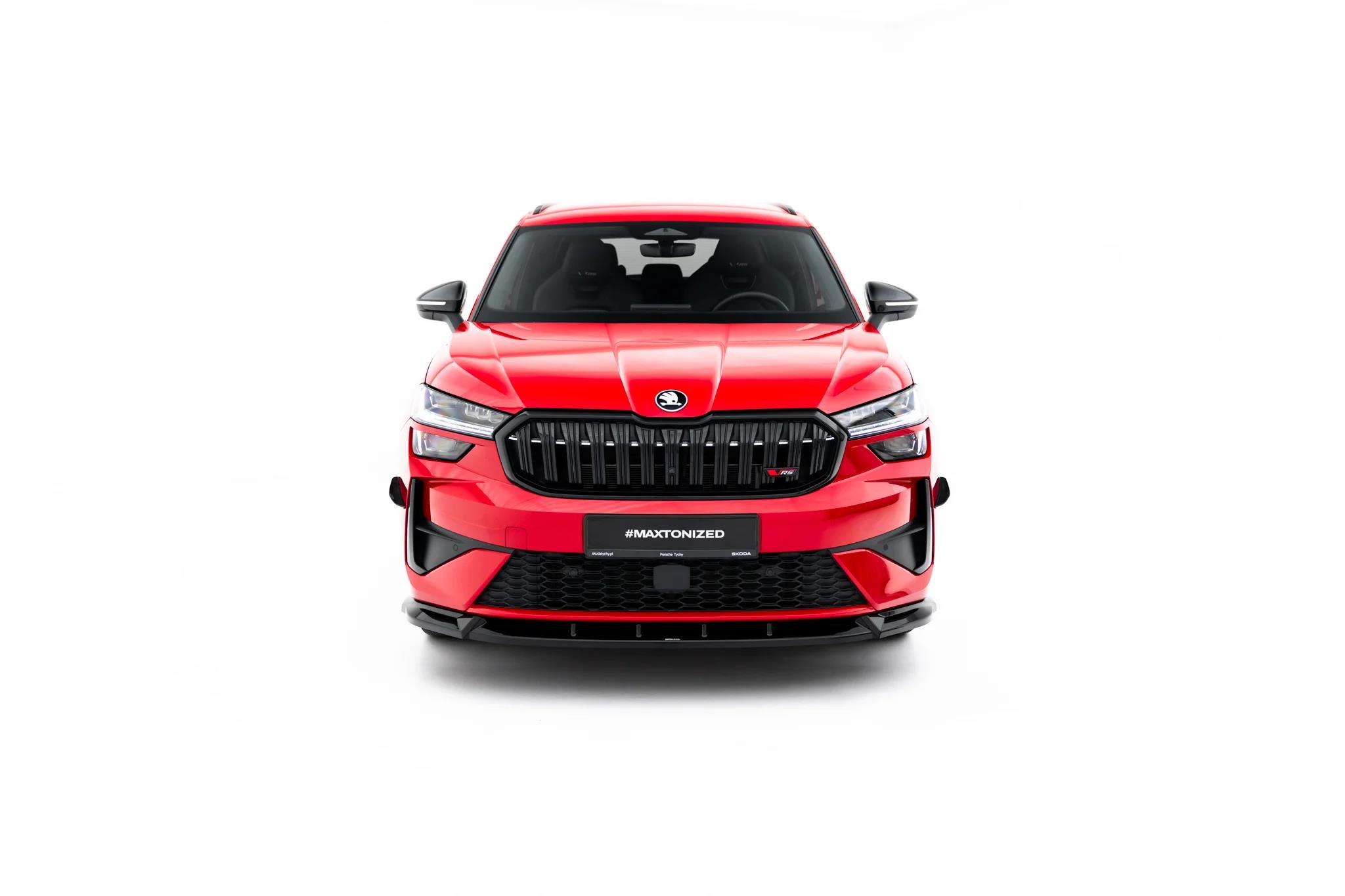 Frontlippe passend für Skoda Kodiaq RS Mk2 schwarz Hochglanz