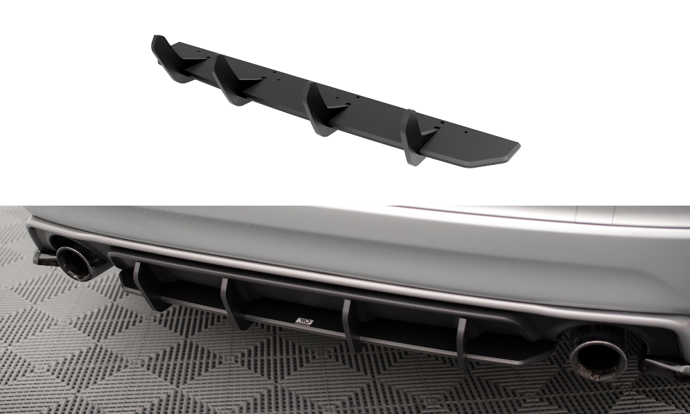 Street Pro Heckschürze Heck Ansatz Diffusor passend für Volvo XC60 R-Design Mk1 FL schwarz-rot