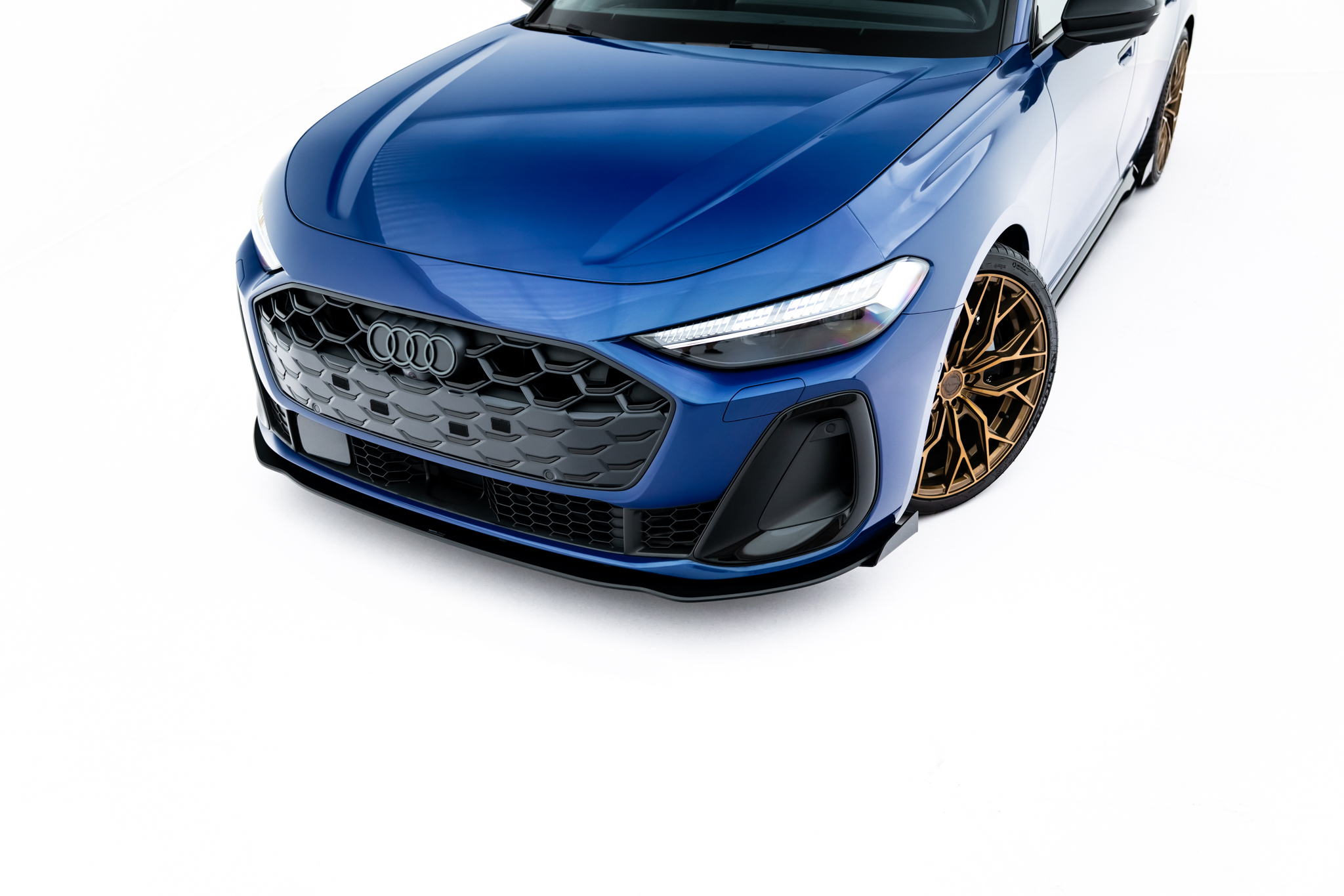 Street Pro Spoilerlippe Front Ansatz + Flaps passend für Audi A5 S-Line / S5 Limousine / Avant B10 rot+ Hochglanz Flaps