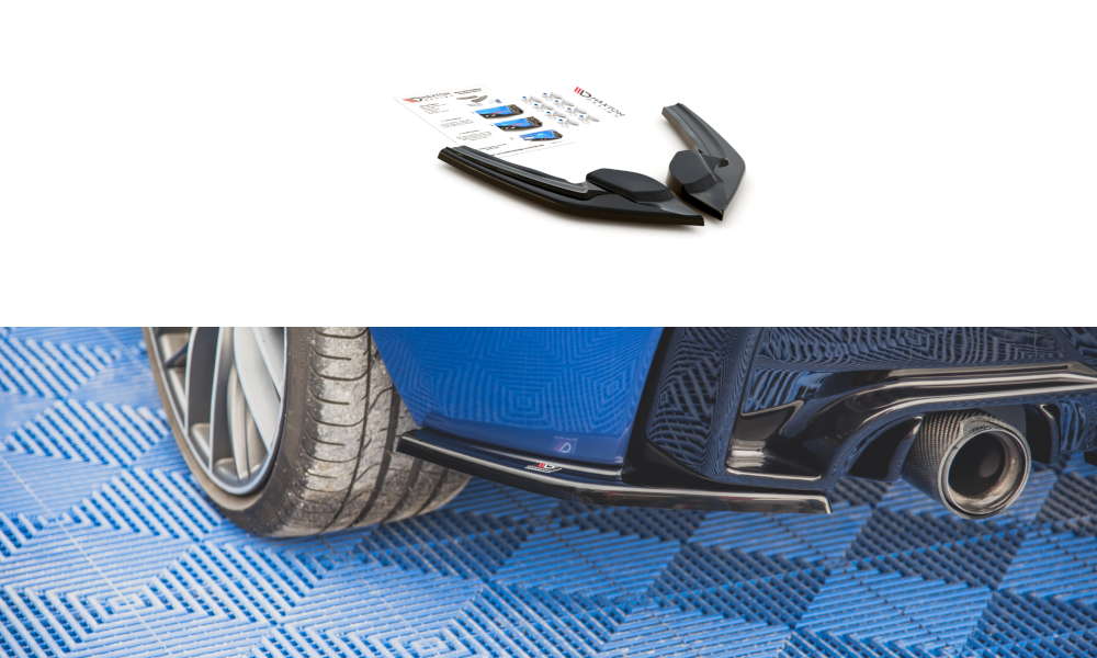 Street+ Heck Ansatz Flaps V.2 passend für BMW M135i F20 schwarz Hochglanz