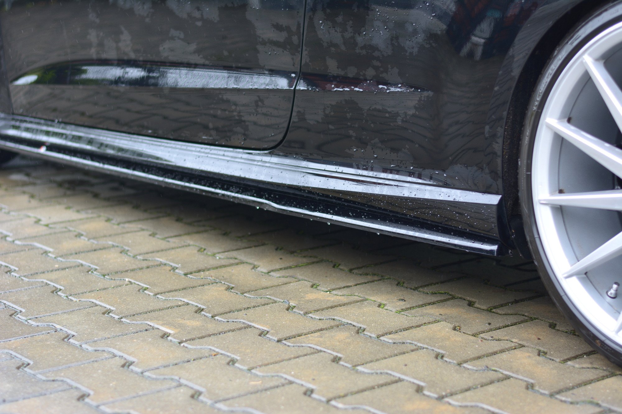 Seitenschweller Ansatz für Audi S3/A3 S-Line Hatchback 8V/8V Facelift schwarz Hochglanz